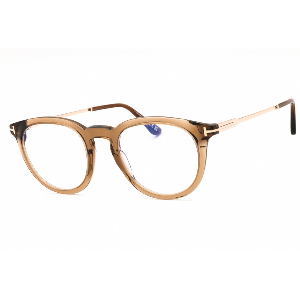 NWT Tom Ford FT5905 Light Brown Round 49mm Eyeglasses